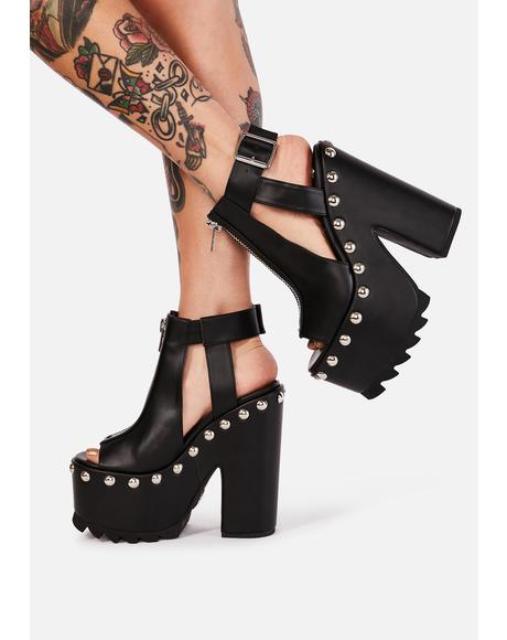 Widow Gothic Sword Platform Heels - Vegan Leather Black | Dolls Kill