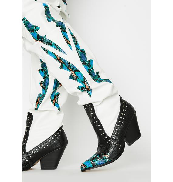 teal knee boots
