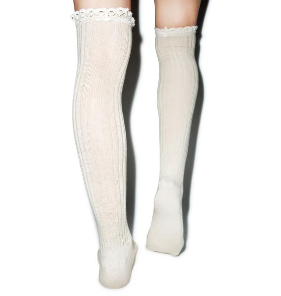 All About That Lace Knee High Socks Dolls Kill