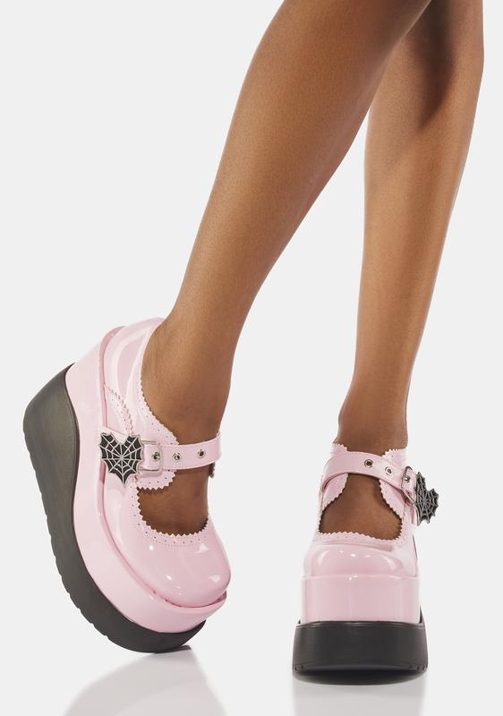 demonia pink mary janes