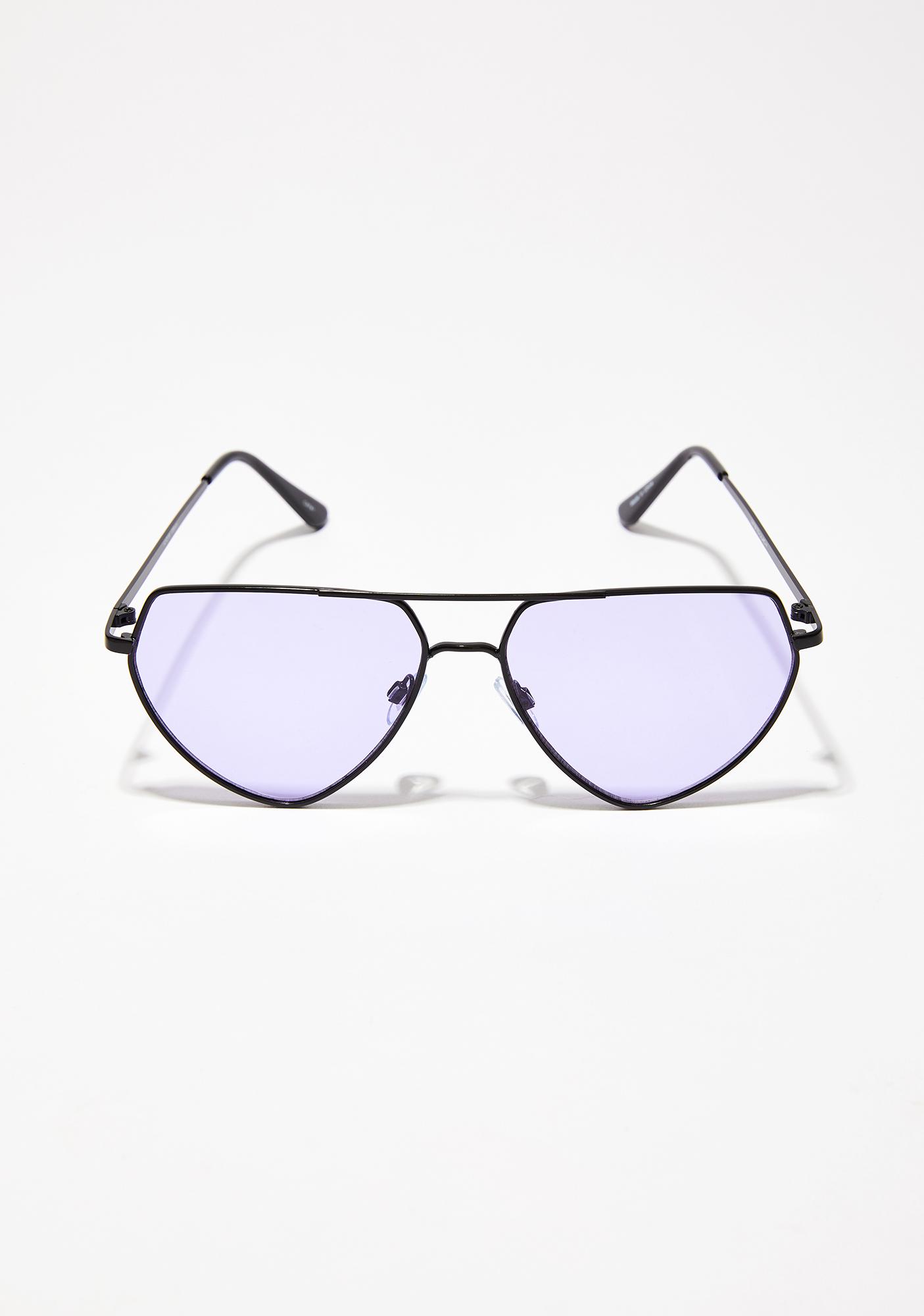 Purple Tinted Lenses Aviator Sunglasses | Dolls Kill