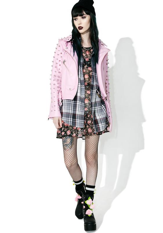 killstar pink leather jacket