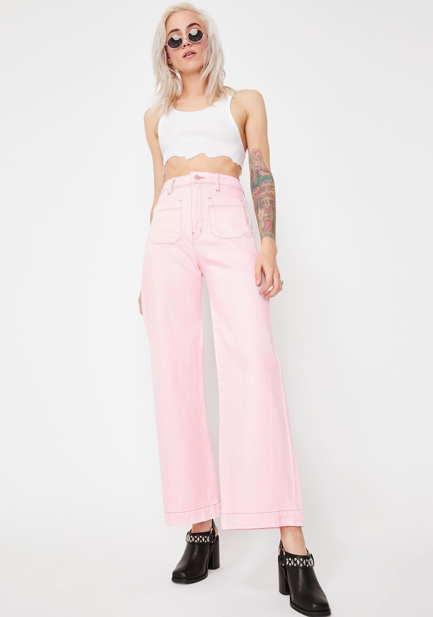 pink jeans