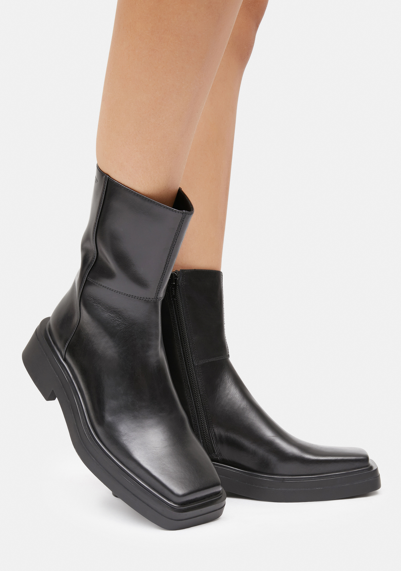 Vagabond Shoemakers Square Toe Ankle Boots - Black | Dolls Kill
