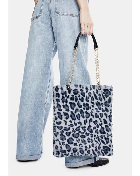 leopard fluffy bag