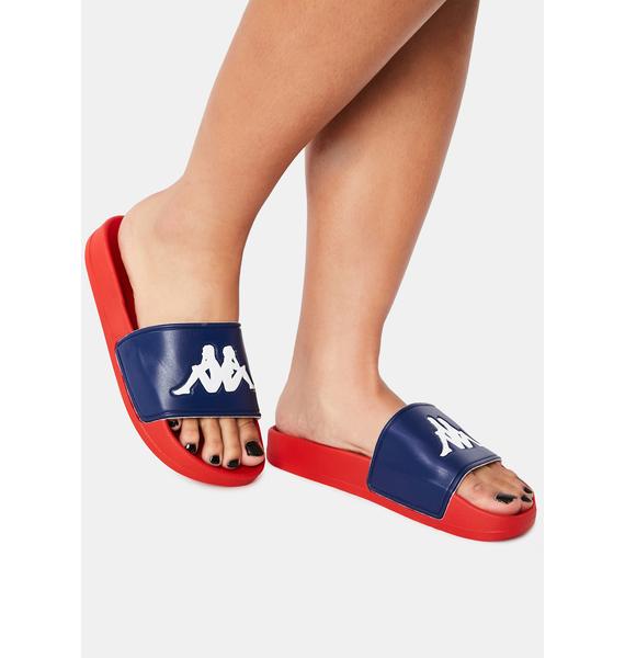 Kappa Blue Red Authentic Adam 2 Slides Dolls Kill