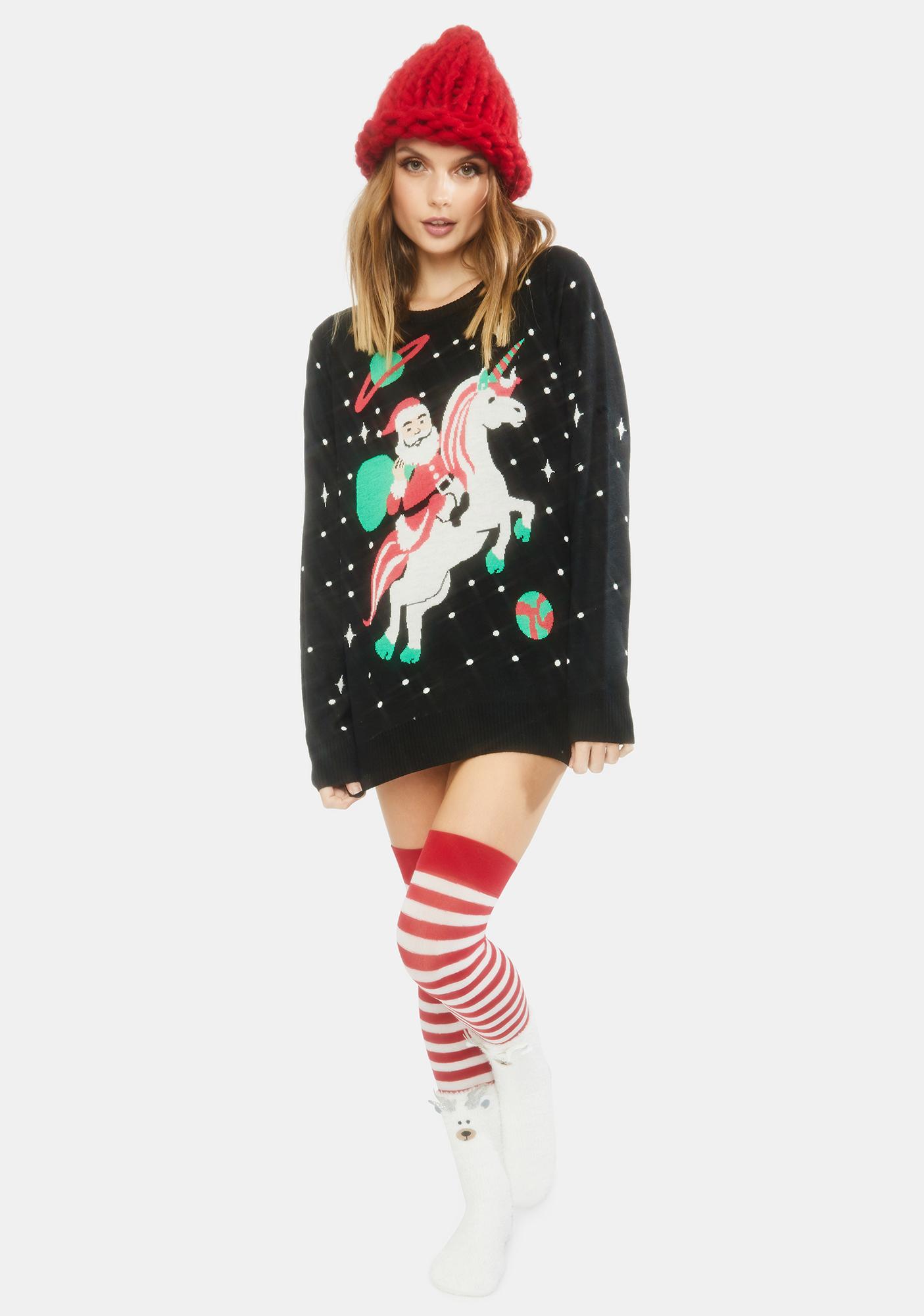 santa unicorn sweater