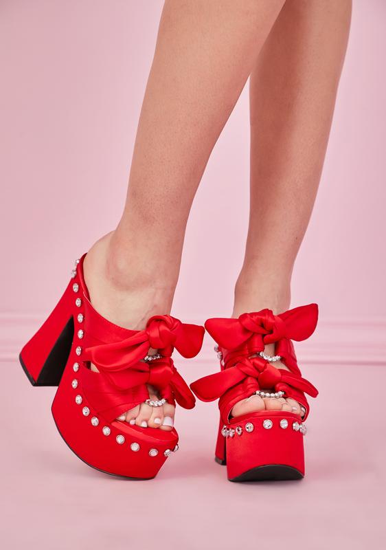 red bow tie heels