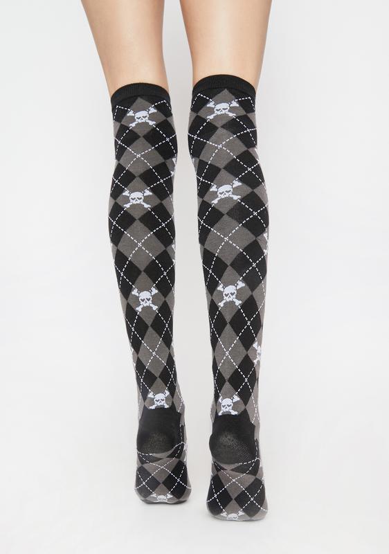 thigh high argyle socks