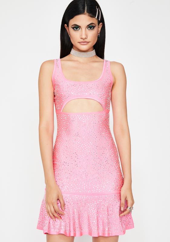 pink rhinestone dress