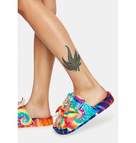 tie dye bling slides