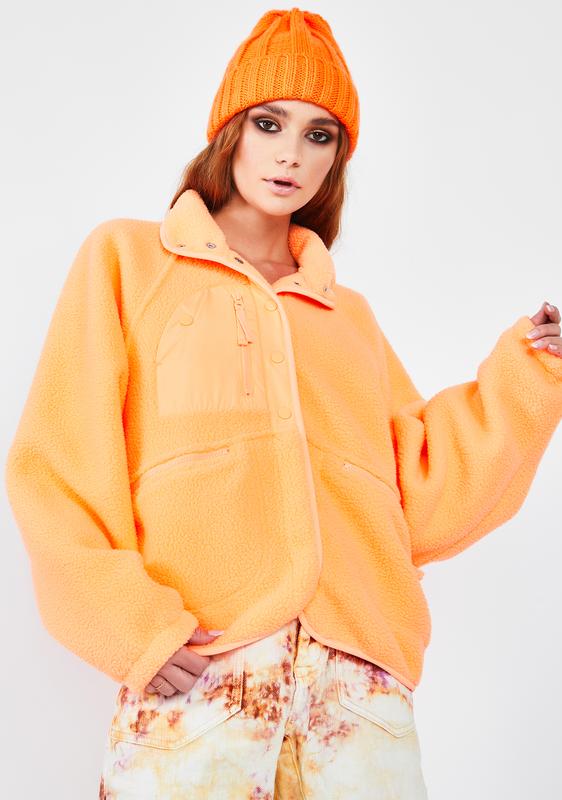peach fleece jacket