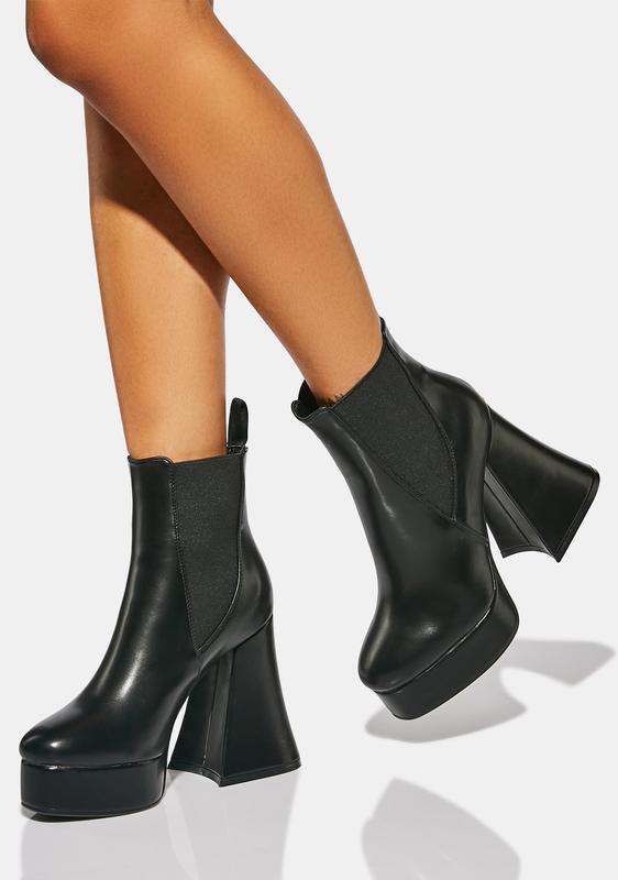 leather platform booties