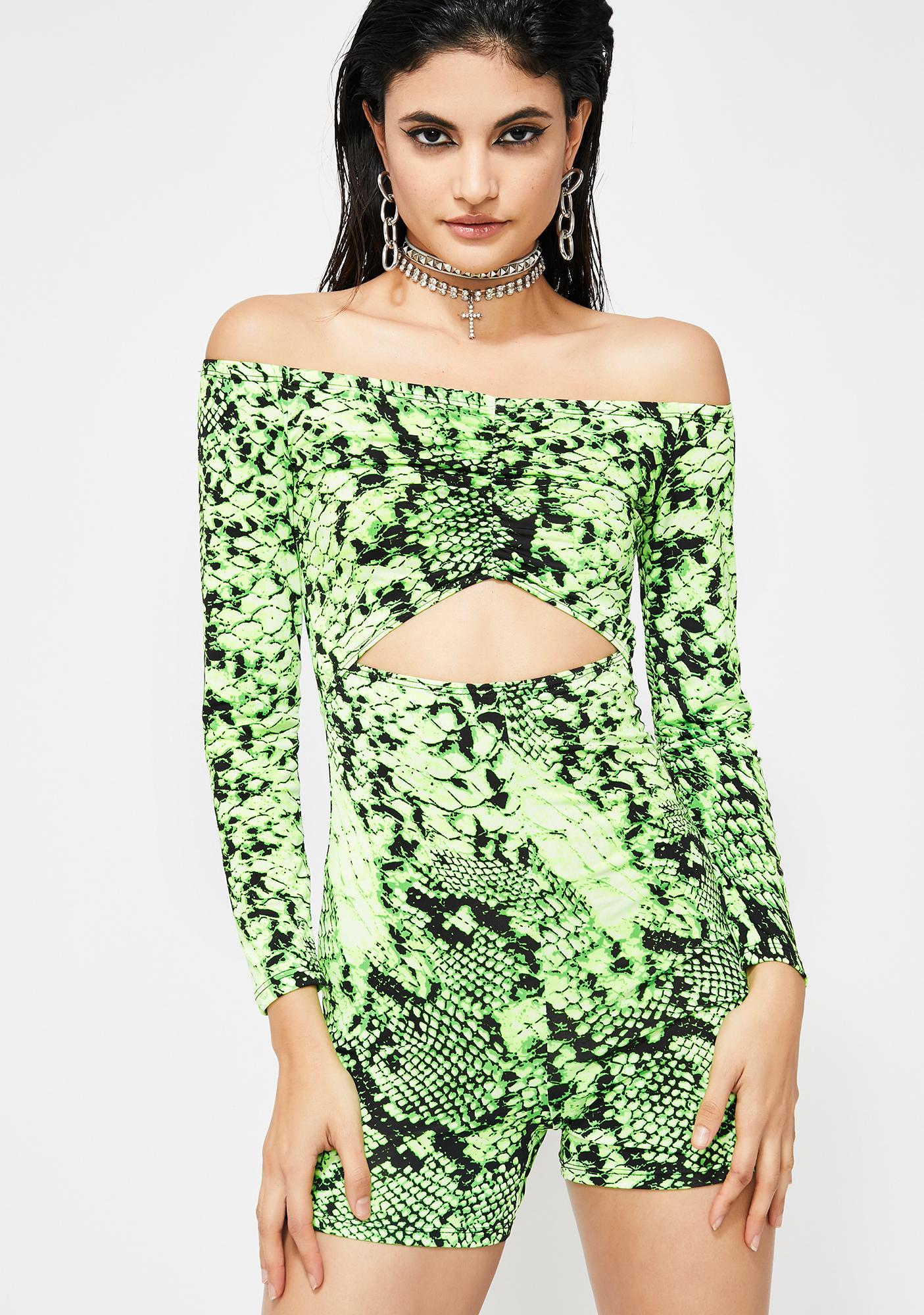 lime green snakeskin jumpsuit