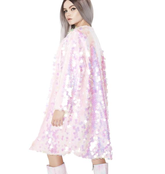 B Glittz Iridescent Sequin Kimono Dolls Kill