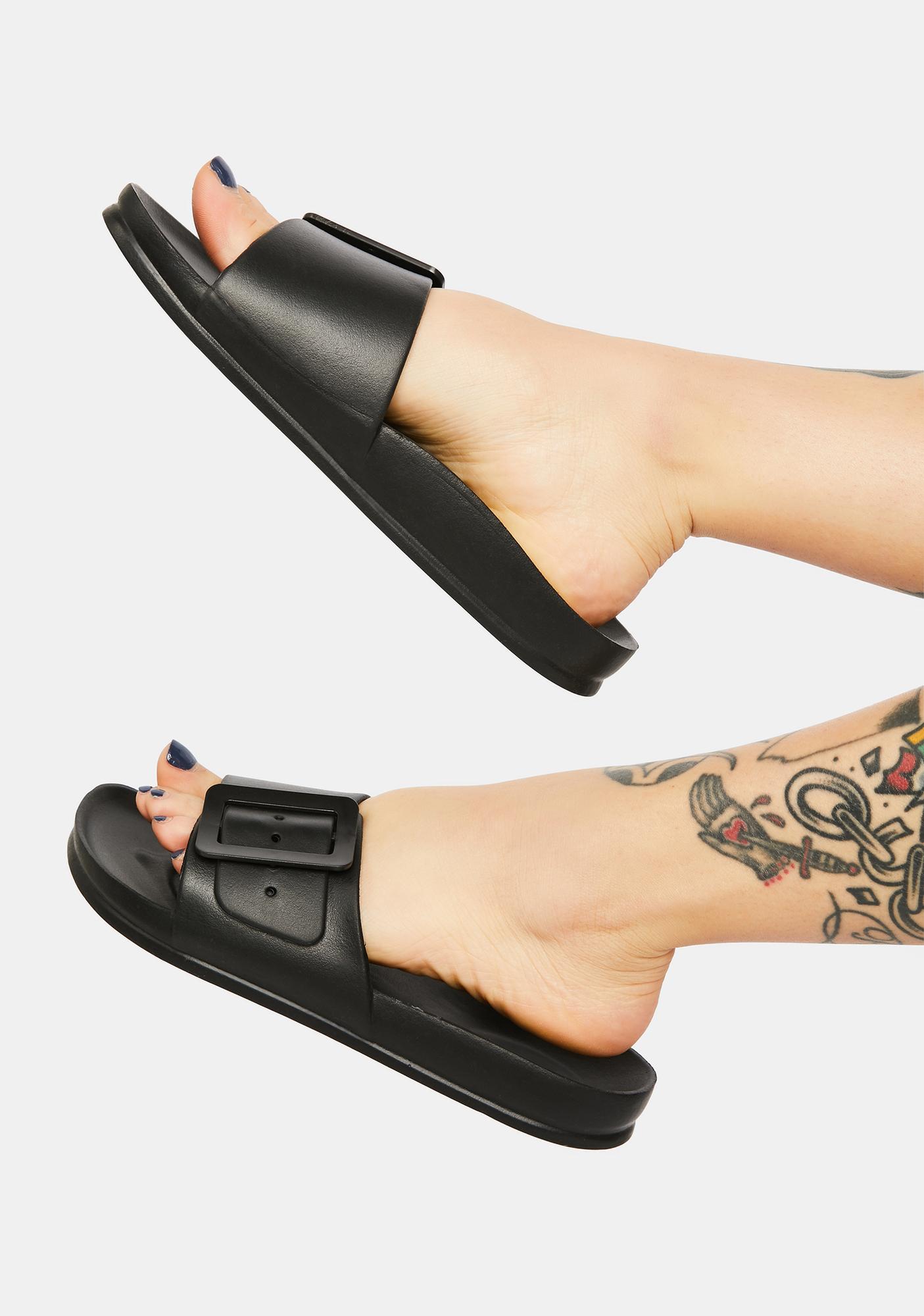 rubber black sandals