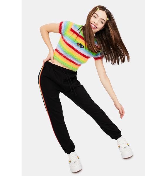 rainbow side stripe joggers