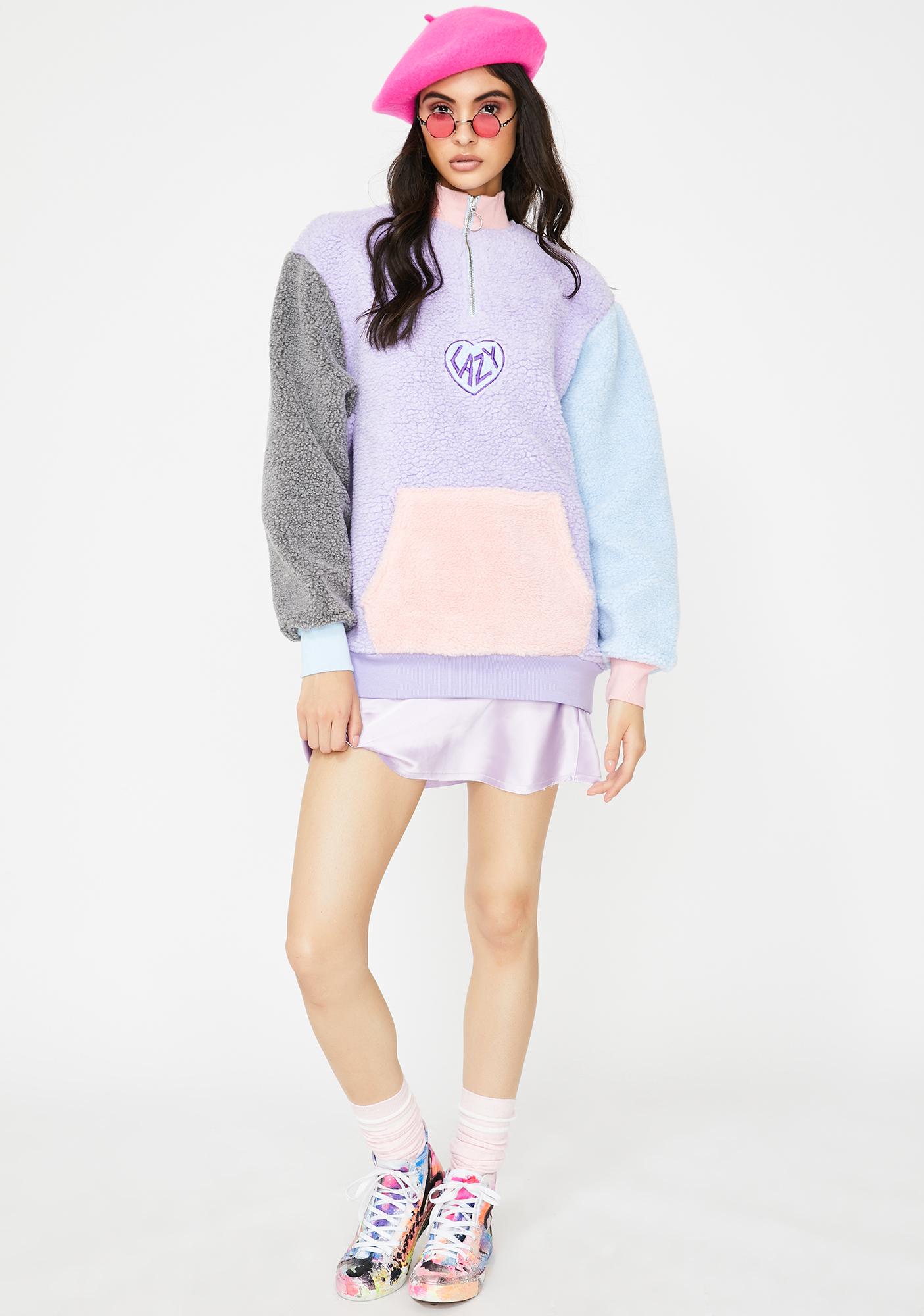 lazy oaf color panel hoodie