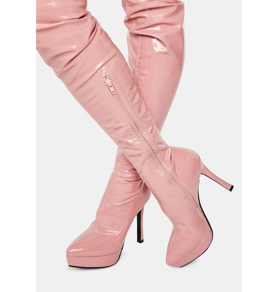 knee high boots pink