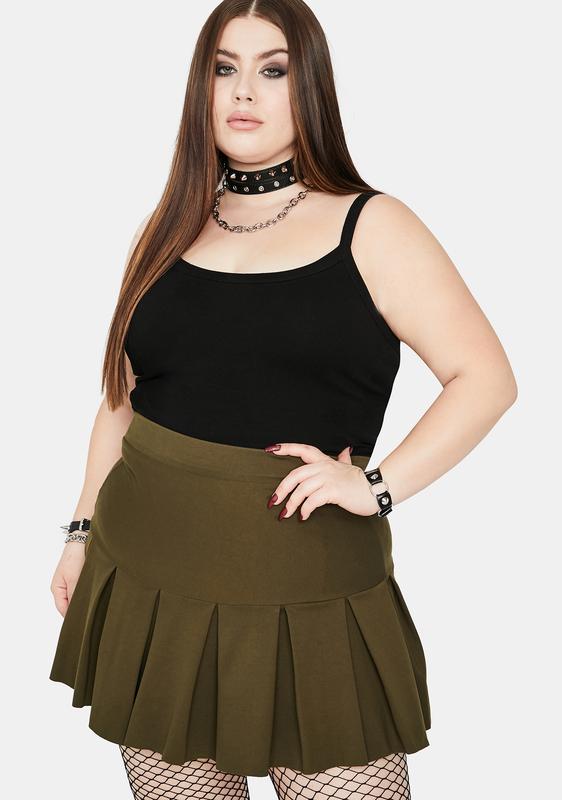 green plus size mini skirts