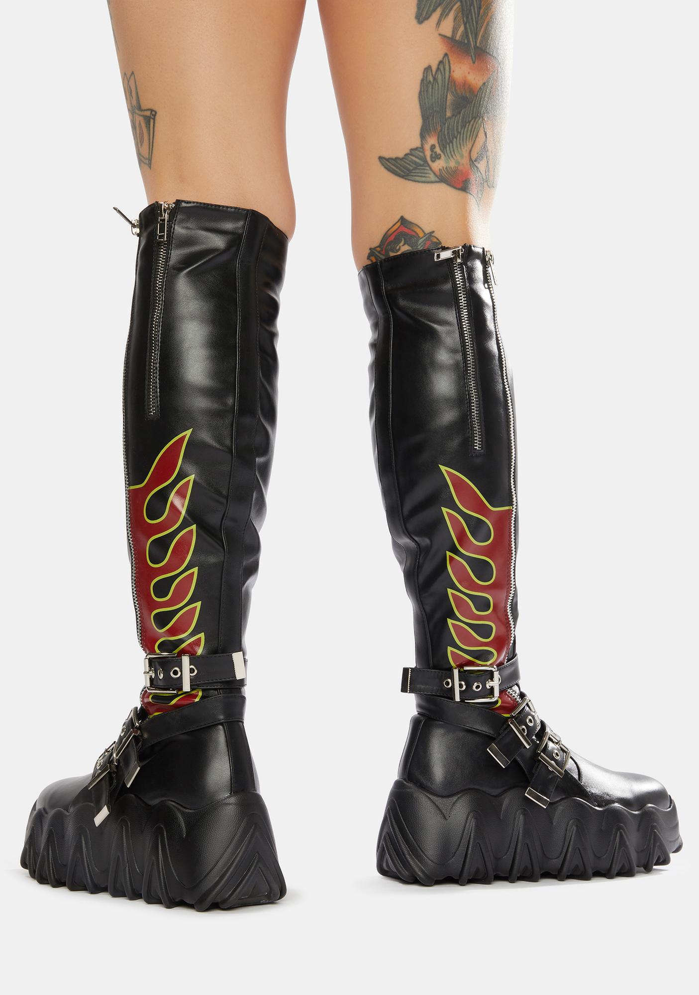 lamoda platform knee high boots
