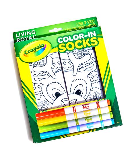 Reindeer Color-In Socks