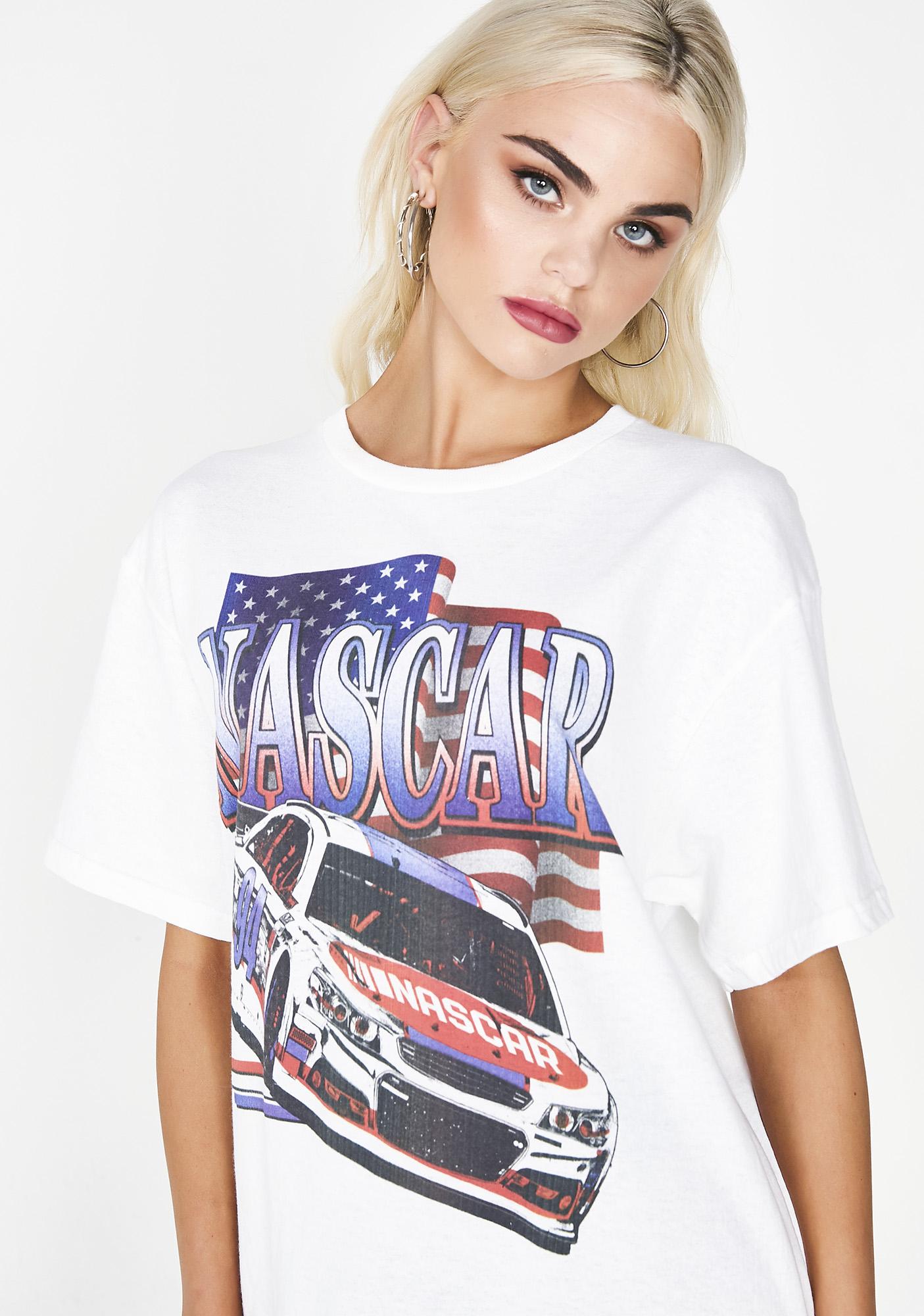 white nascar tee