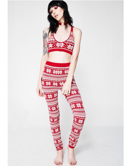 Snowflake Knit Bra