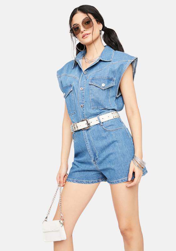 blue jean romper