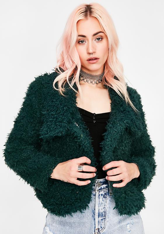 fuzzy cropped jacket