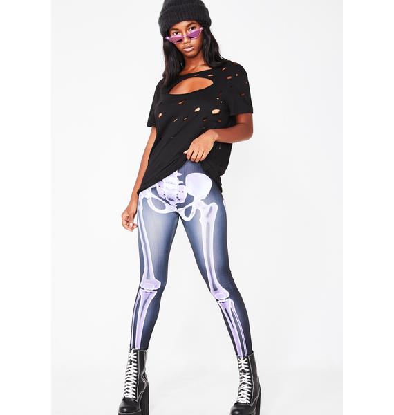 Purple Skeleton XRay Leggings Dolls Kill