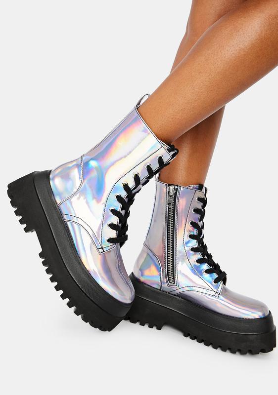 holographic combat boots