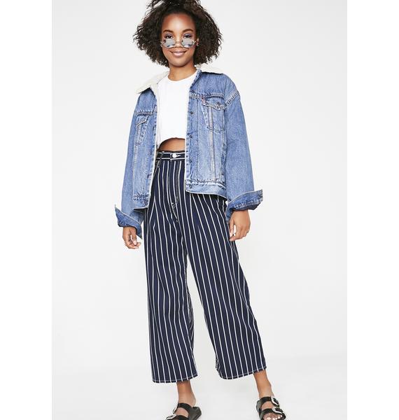 levi's ribcage pleated cropped jeans