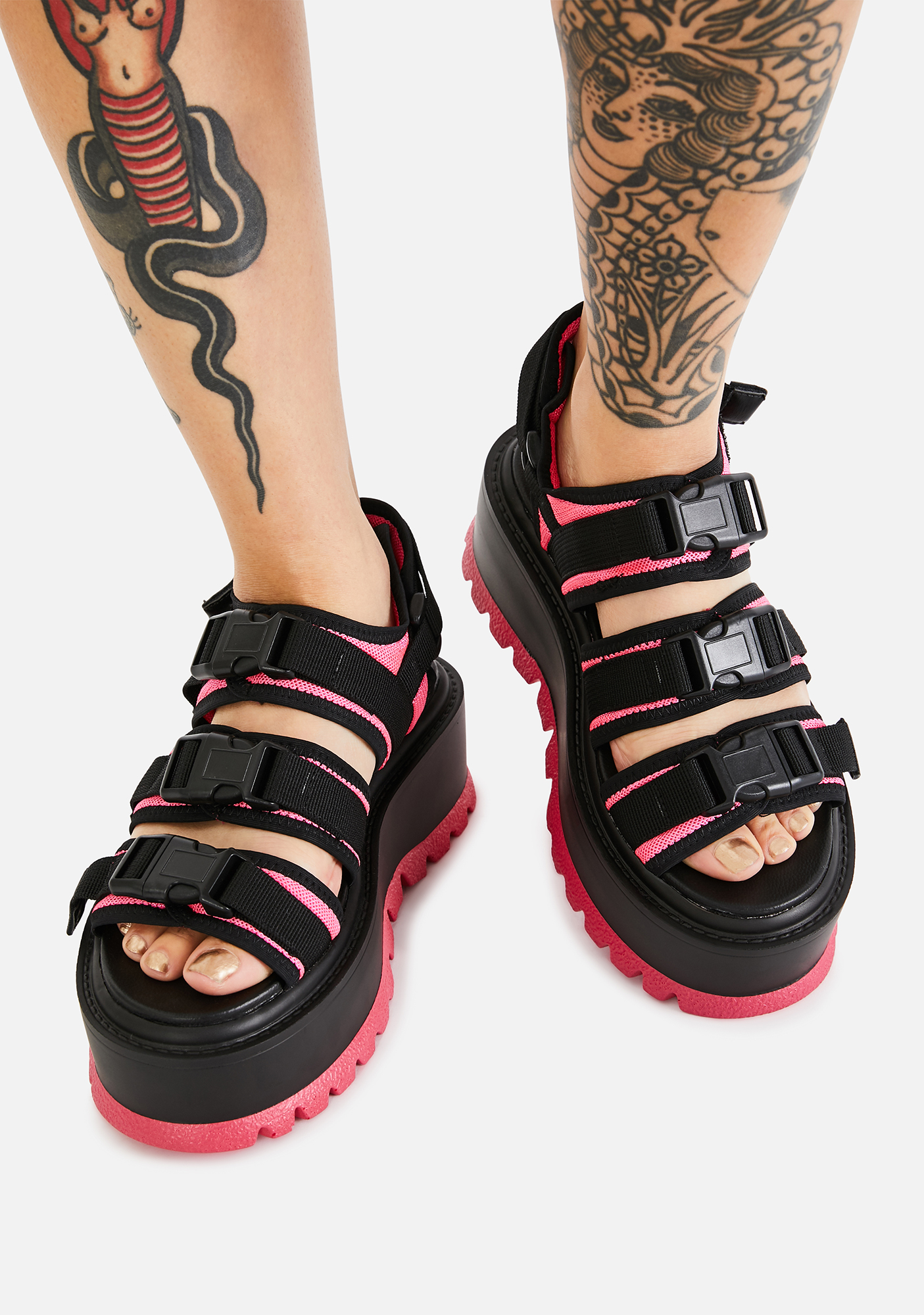 Koi Footwear Pink Asteroid Matrix Platform Sandals | Dolls Kill
