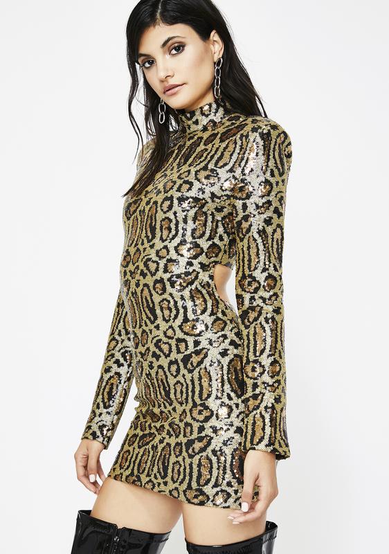 leopard sequin dress