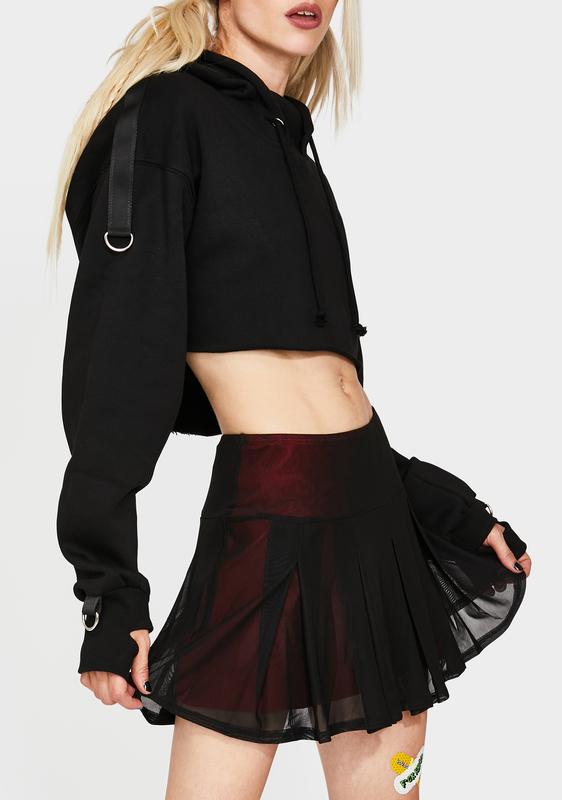 mesh skirt black mini