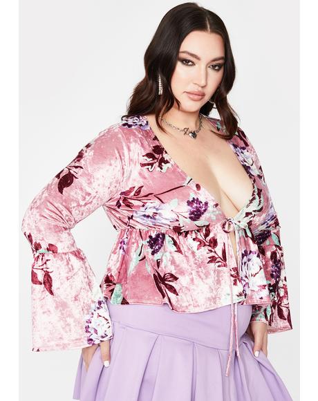 Sugar Your Wildflower Princess Velvet Top