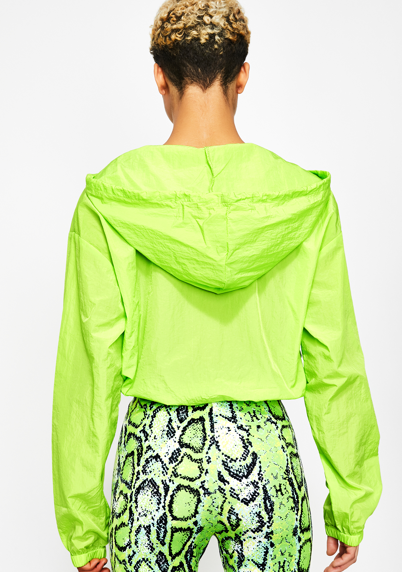 lime green cropped jacket