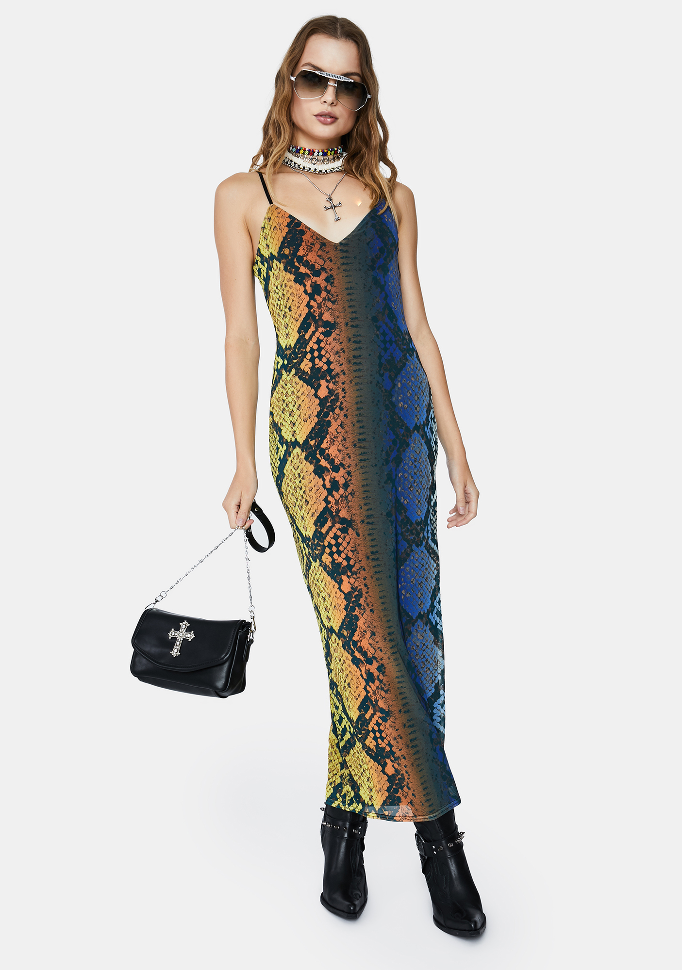 AFRM Ombre Snake Amina Maxi Dress | Dolls Kill