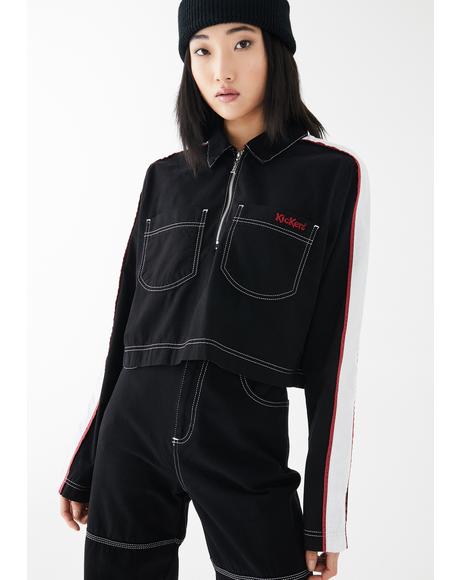 White & Burgundy Stripe Shirt