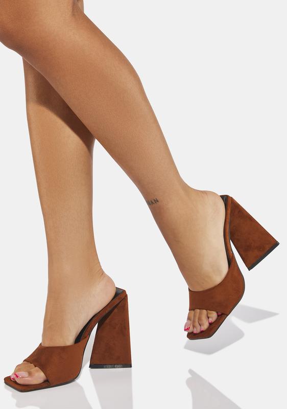 suede chunky heels