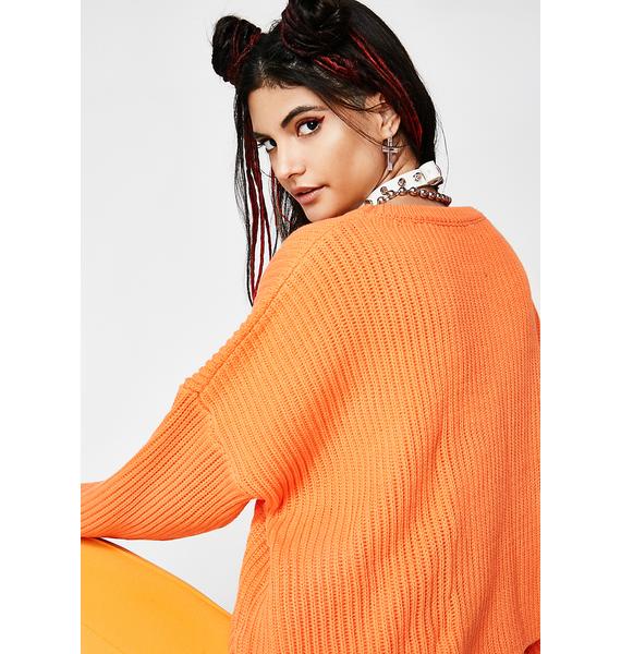 Orange Ribbed Sweater | Dolls Kill