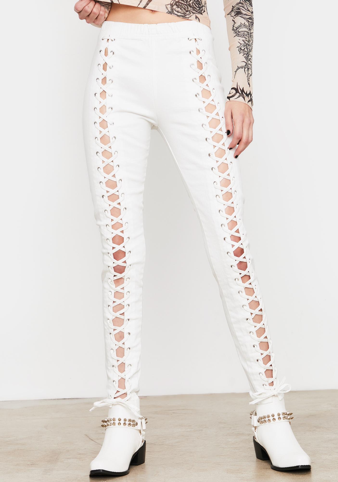lace up jeggings