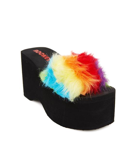 rocket dog rainbow flip flops