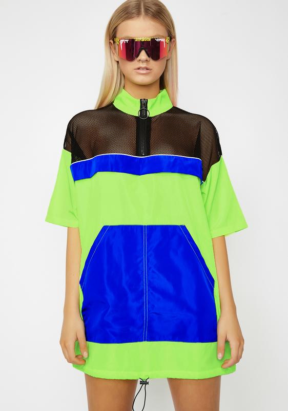 neon mesh tshirt dress