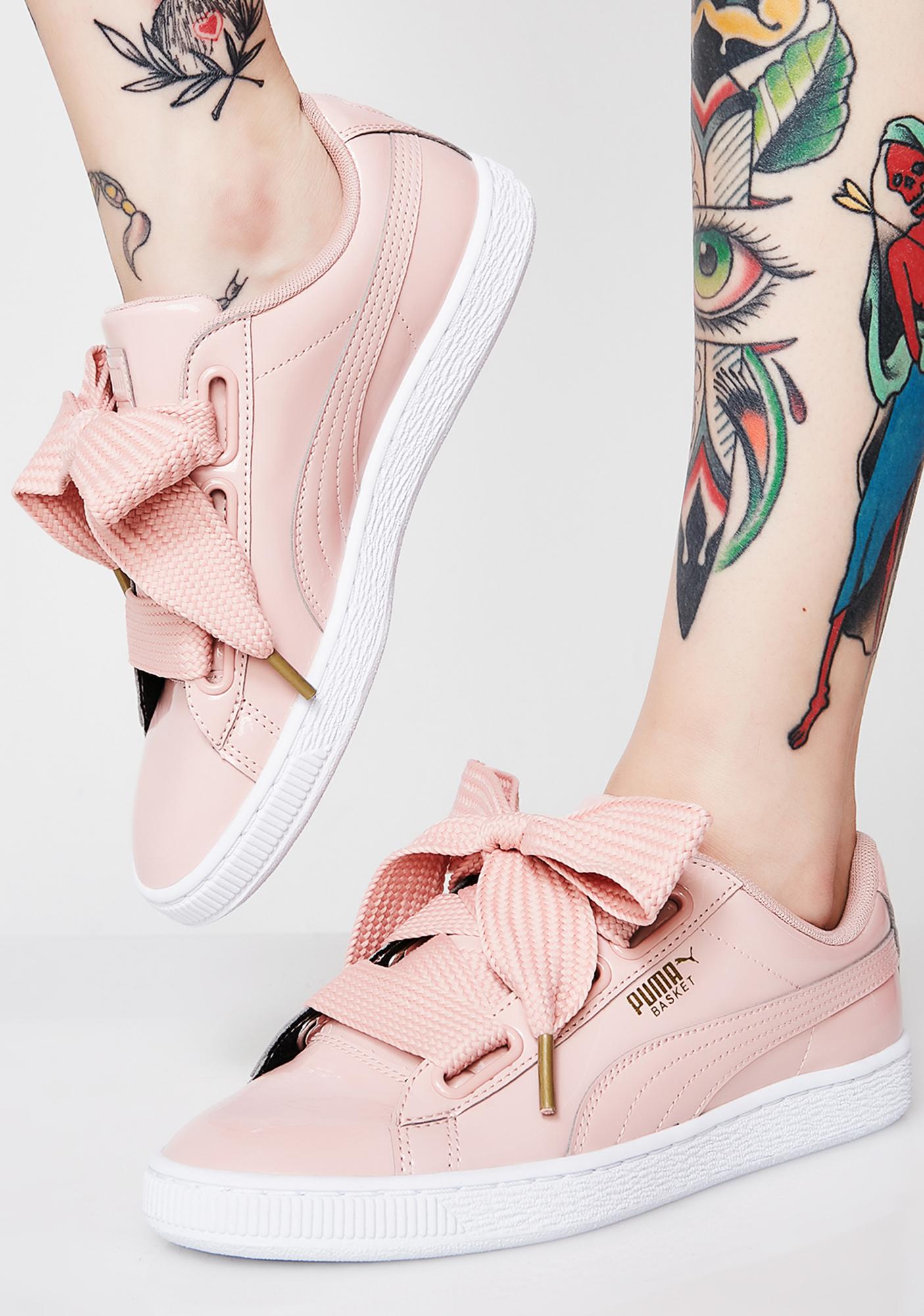 puma basket heart patent sneaker