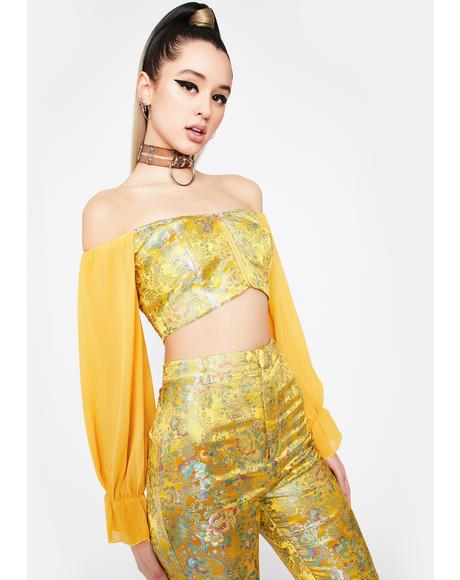 Golden Evening Shadows Brocade Corset