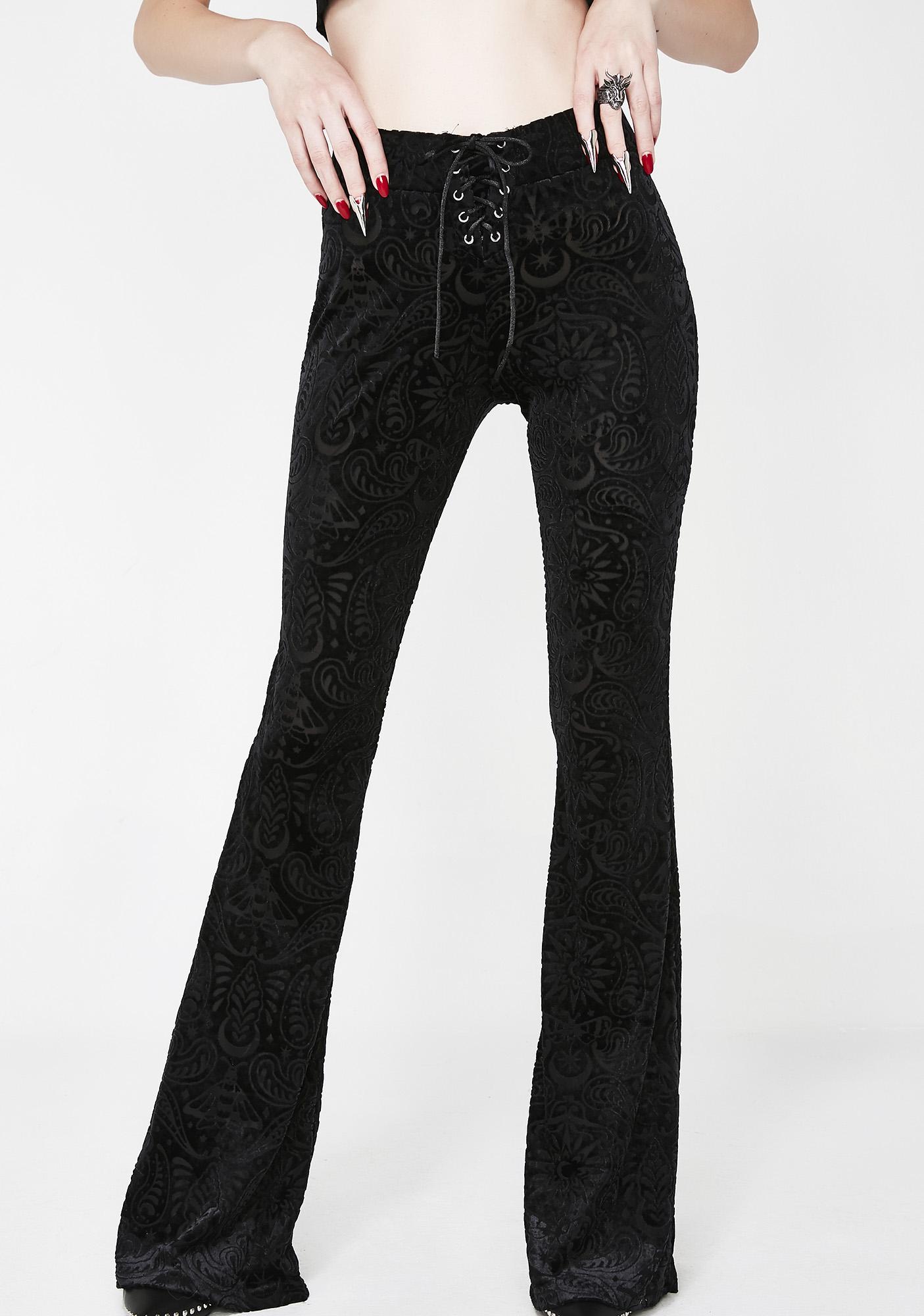 Killstar Bellatrix Burnout Velvet Bell Bottoms Dolls Kill