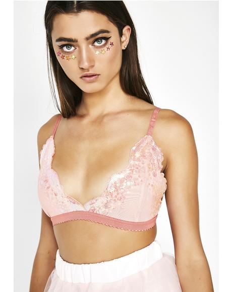 Electric Heart Sequin Bra