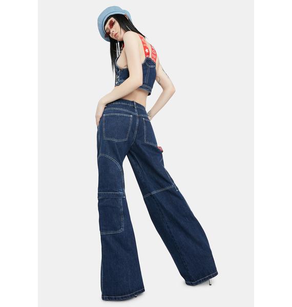 low rise oversized jeans